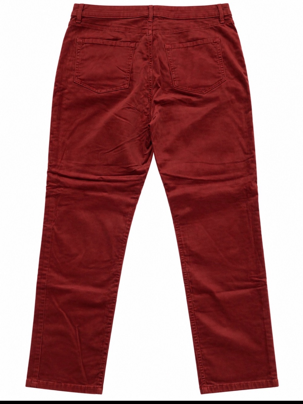 LOFT Women's Straight-Leg Dark Brick Red Corduroy Jeans NWT size 14 - Picture 3 of 11